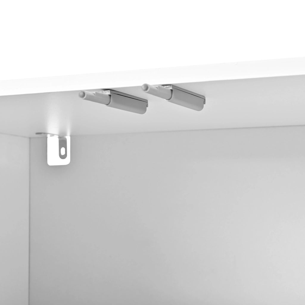 Credenza con 4 ante; push-to-open - per soggiorno - 140×40×77.5 cm - bianco