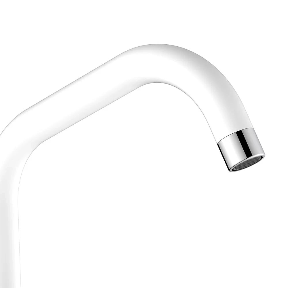 Miscelatore lavello bocca alta bianco opaco con risparmio acqua – Serie Allen