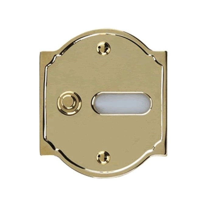 Alubox 27454-20 Serie Antica Campanello da Incasso in Ottone Lucido con Portanome colore Ottone Lucido
