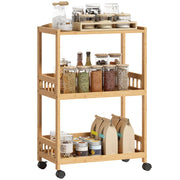 Carrello da cucina con 3 ripiani ¨C zephmum ¨C legno naturale