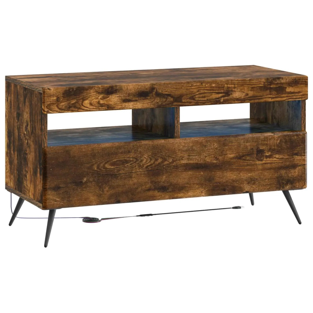 Mobile TV LED a 5 pezzi Rovere Fumo Legno ingegnerizzato 3416927