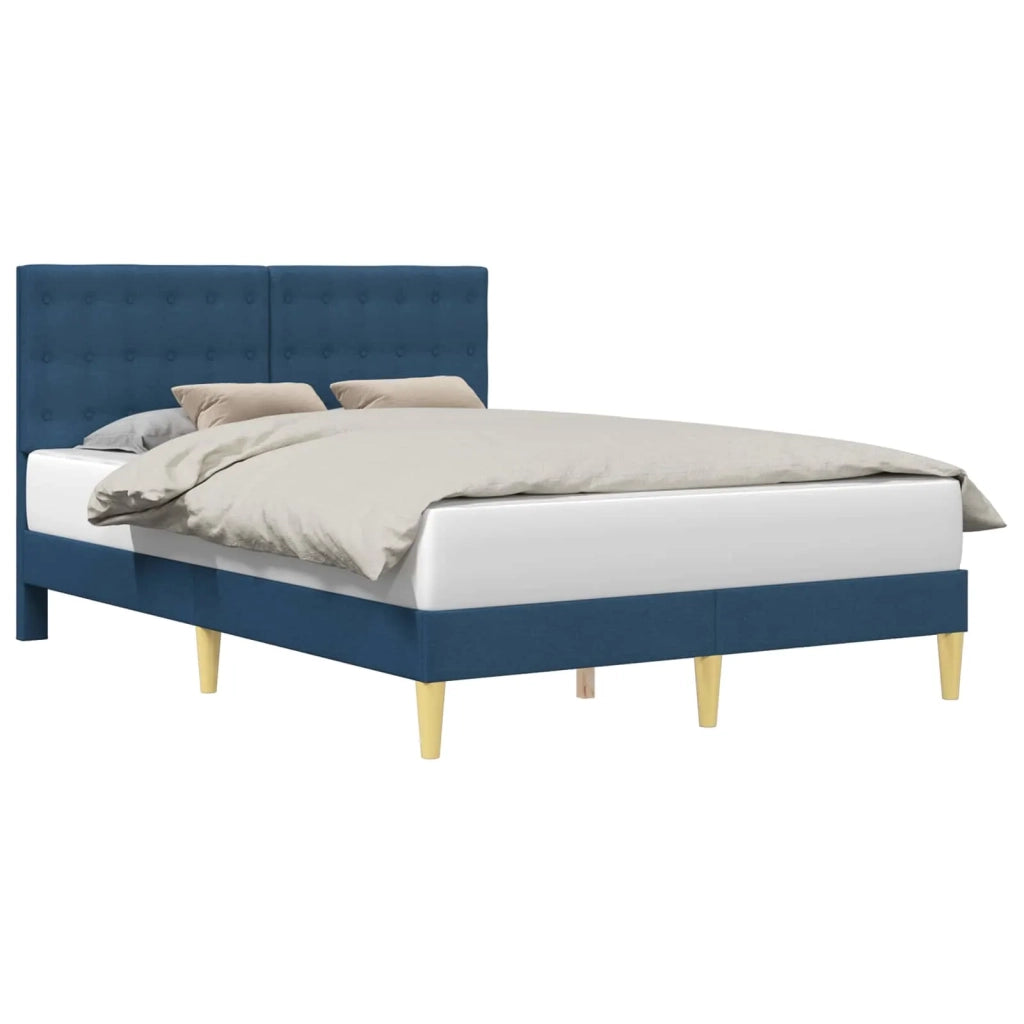 Struttura del letto con testiera Blu 120 x 190 cm Tessuto 42027784