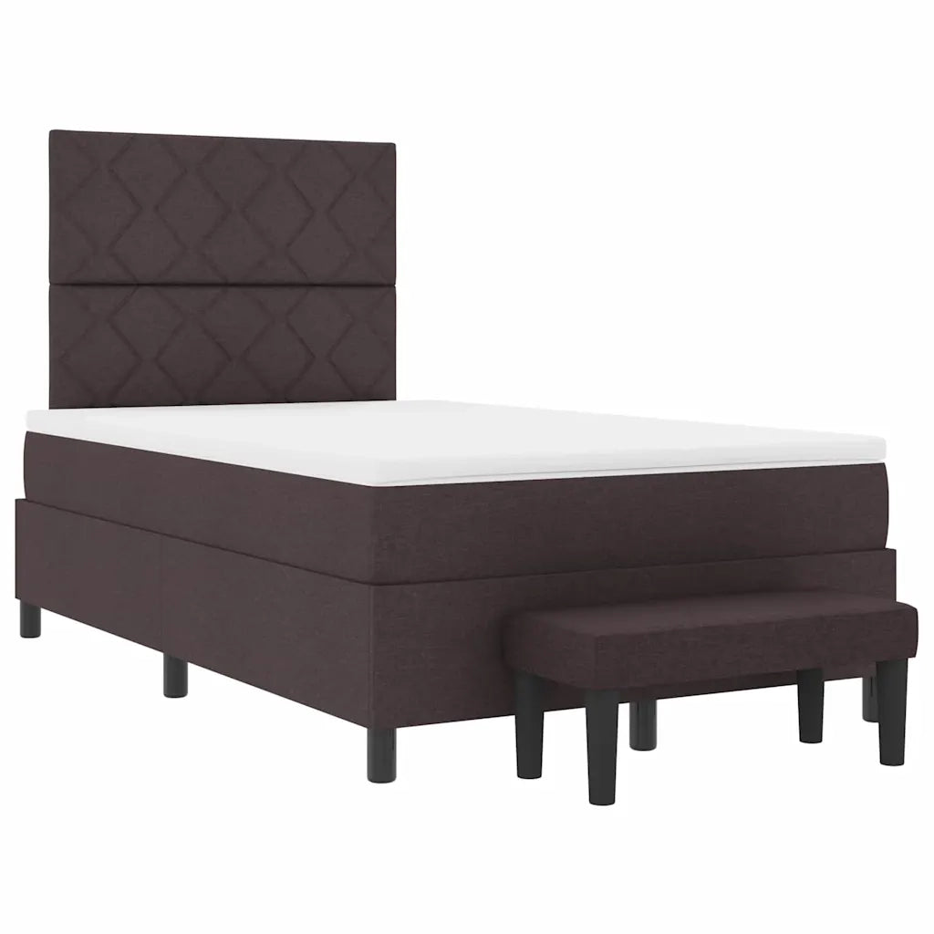 Letto a molle con testiera Marrone Scuro 120 x 200 cm Tessuto 3344138