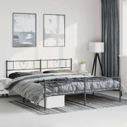 Giroletto con Testiera e Pediera-Struttura Letto Metallo Nero 193x203 cm 865919