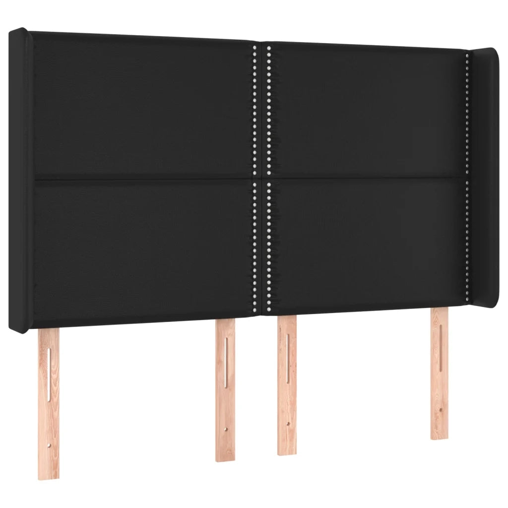 Giroletto a Molle con Materasso e LED Nero 140x200cm Similpelle 3139325