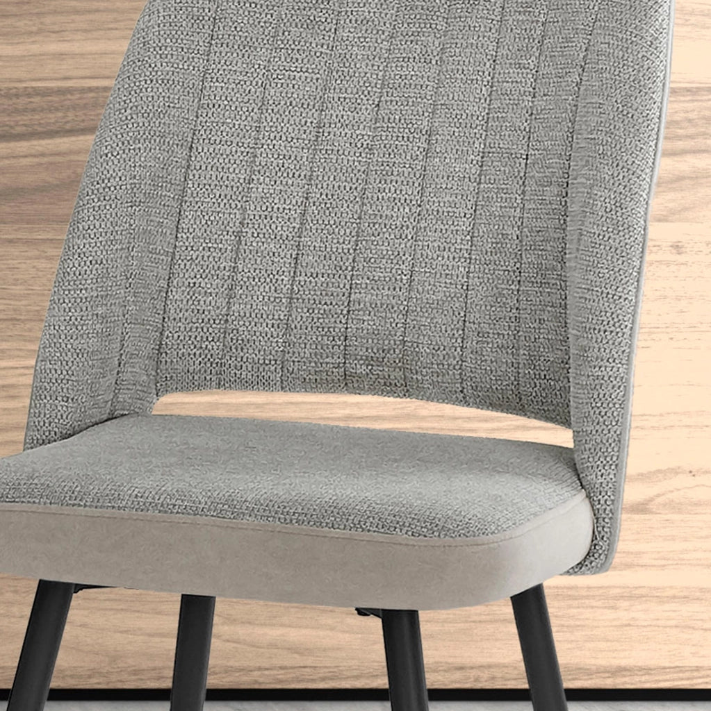 Set 2 sedie da pranzo Hispanohogar ferro e tessuto grigio 88×50×60 cm