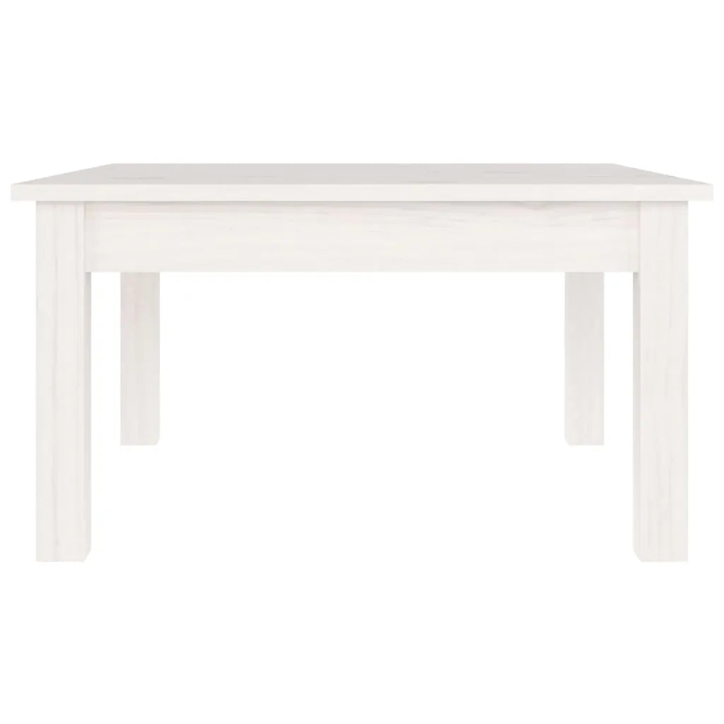 Tavolino da Salotto Bianco 55x55x30 cm Legno Massello di Pino cod mxl 15895