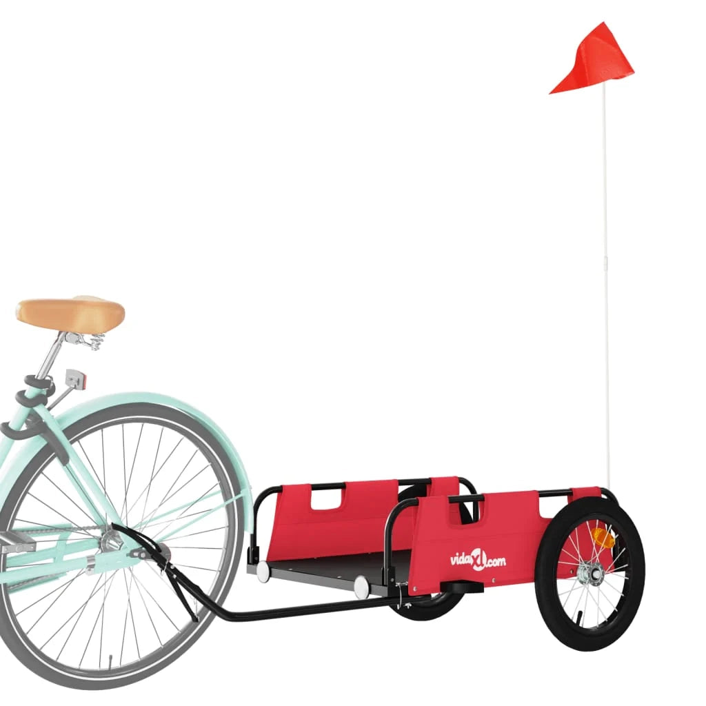 Rimorchio/carrello per il trasporto di biciclette in tessuto Oxford ferro rosso 02_0044385