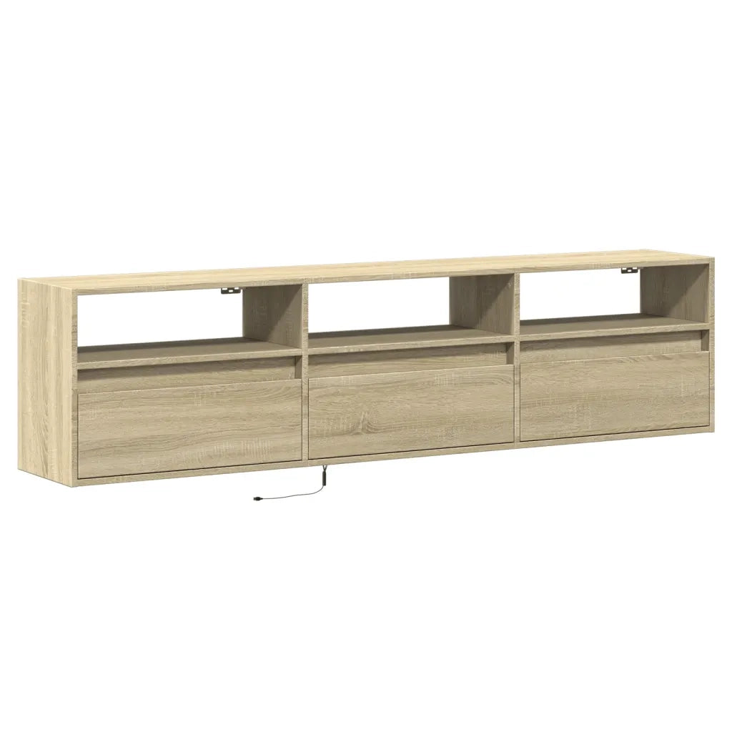 Mobile TV a Parete con LED-Mobile TV a Muro Rovere Sonoma 180x31x45 cm 952751
