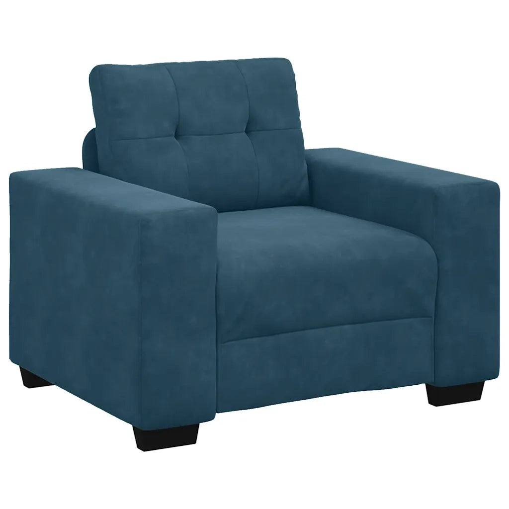 vidaXL Divano Sedia Blu 60 cm Velluto