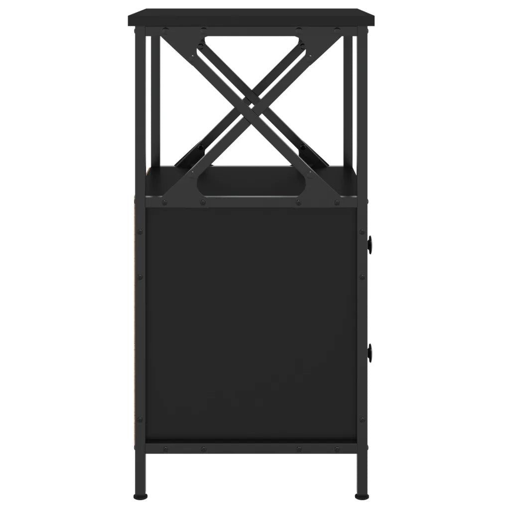 Comodino Nero 34x35,5x70 cm in Legno Multistrato 825943