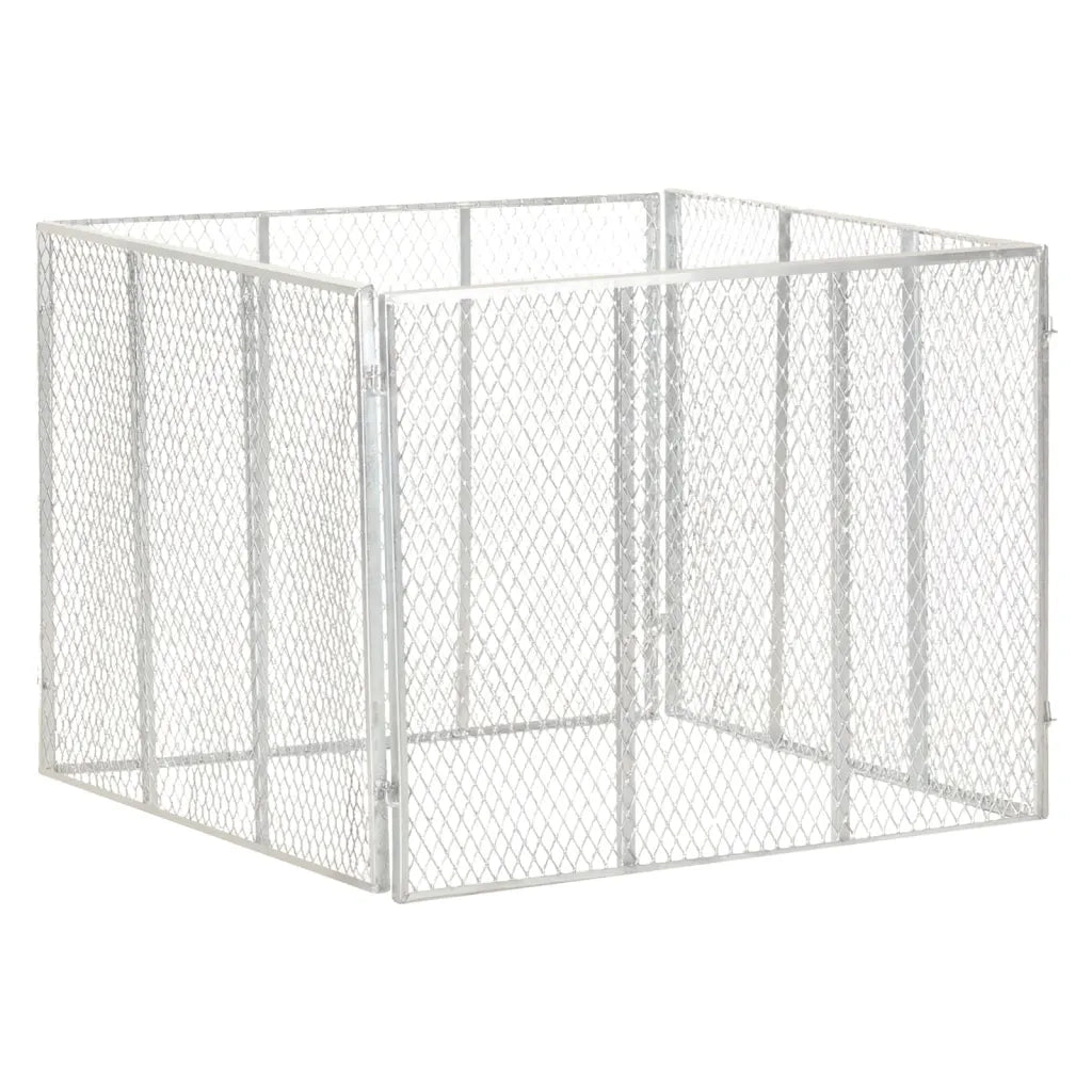 Compostiera da Giardino 100x100x77 cm in Ferro Zincato