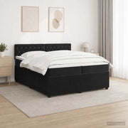 Letto box spring con materasso Nero 200 x 200 cm Velluto 3453205
