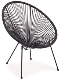 Poltrona da Giardino 72x78x89 cm in Acciaio e Corda Parker Nero