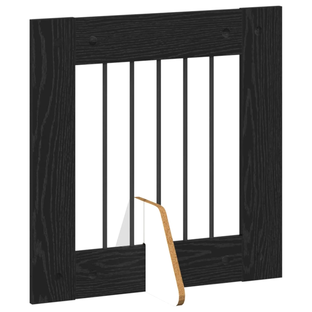 Cancello per cani con supporti 8 pz Rovere Nero 60 x 60 cm CFW6332148