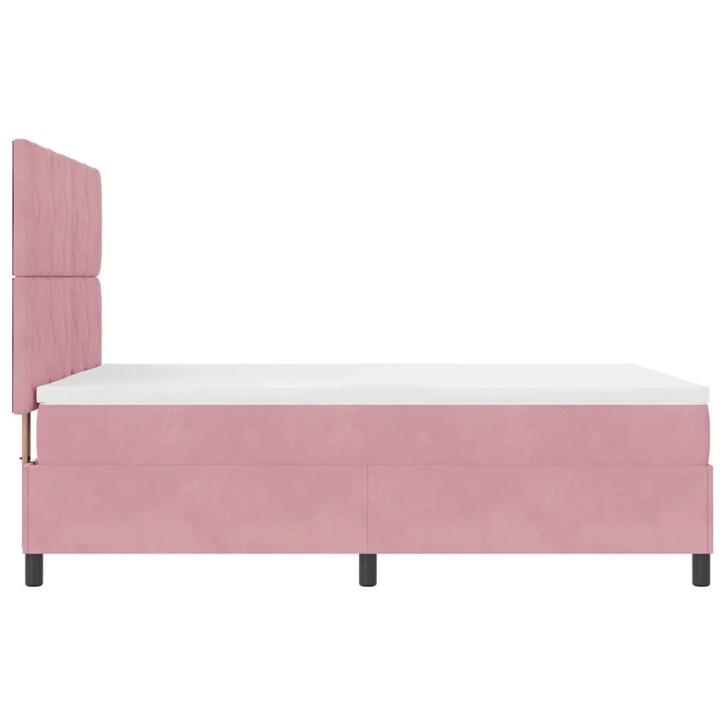 Letto a Sorgente LED con materasso Rosa 160 x 200 cm Velluto 3343393