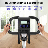 Cyclette Magnetica Pieghevole - RATTANTREE - con Display LCD e Sensore di Frequenza Cardiaca Cyclette - Bianco