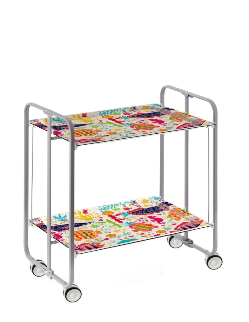 Carrello da cucina pieghevole grigio con ruote BAUHAUS 2 ripiani