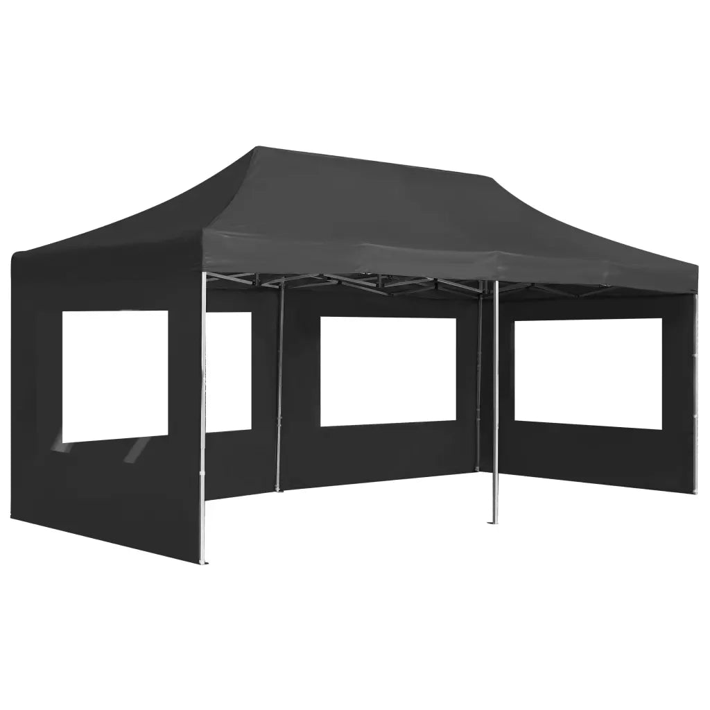 Gazebo Pieghevole con Pareti in Alluminio 6x3m Antracite 45508