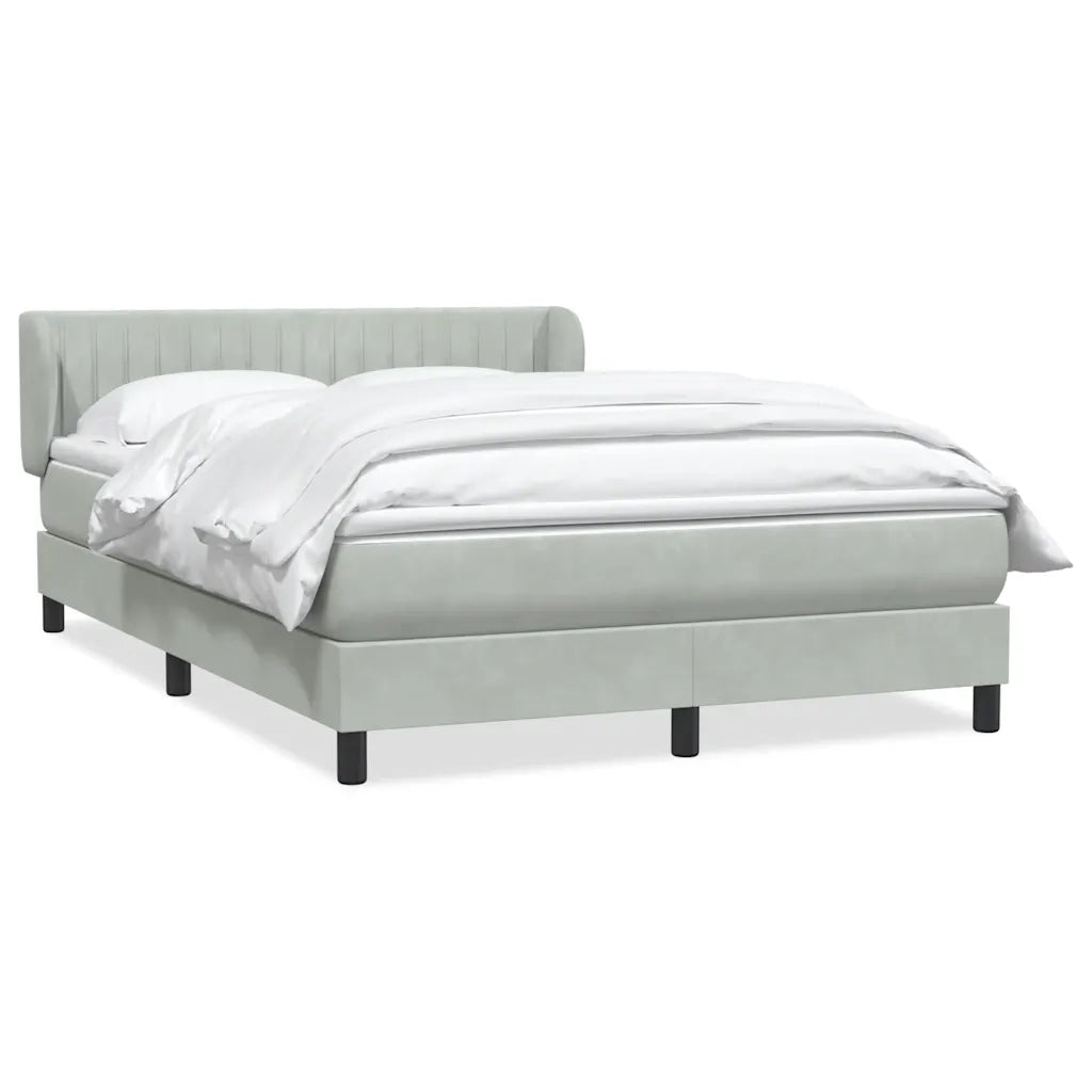 vidaXL Giroletto a Molle con Materasso Grigio Chiaro 160x210cm Velluto
