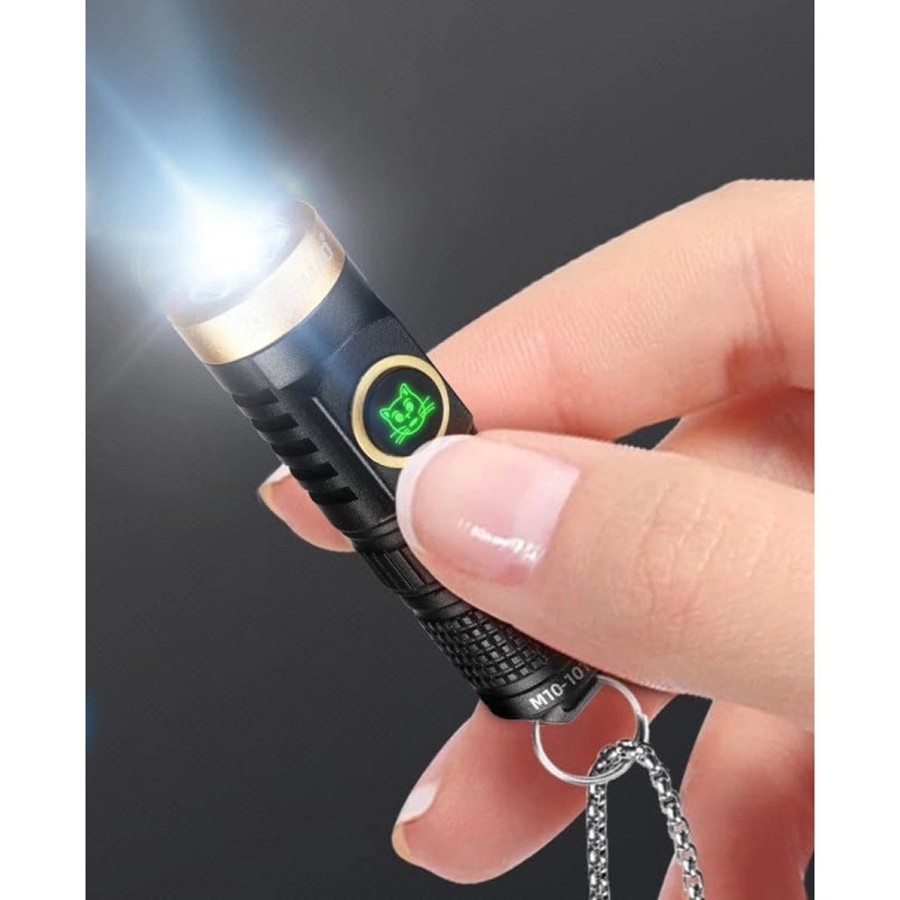 Trade Shop - Mini Torcia A Led Ricaricabile Portachiavi ​​metallo Con Bulbo Tg3 Multifunzionale -