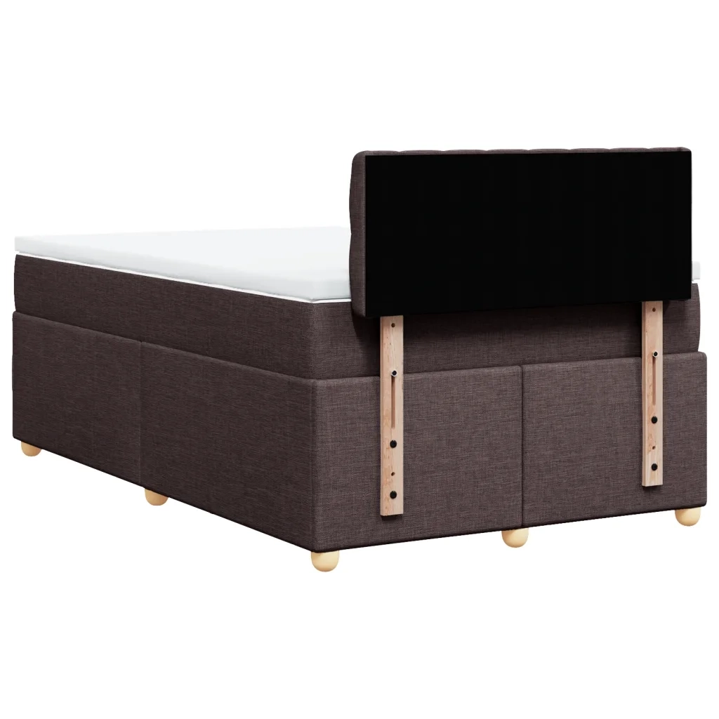 Giroletto a Molle con Materasso Marrone Scuro 120x190cm Tessuto