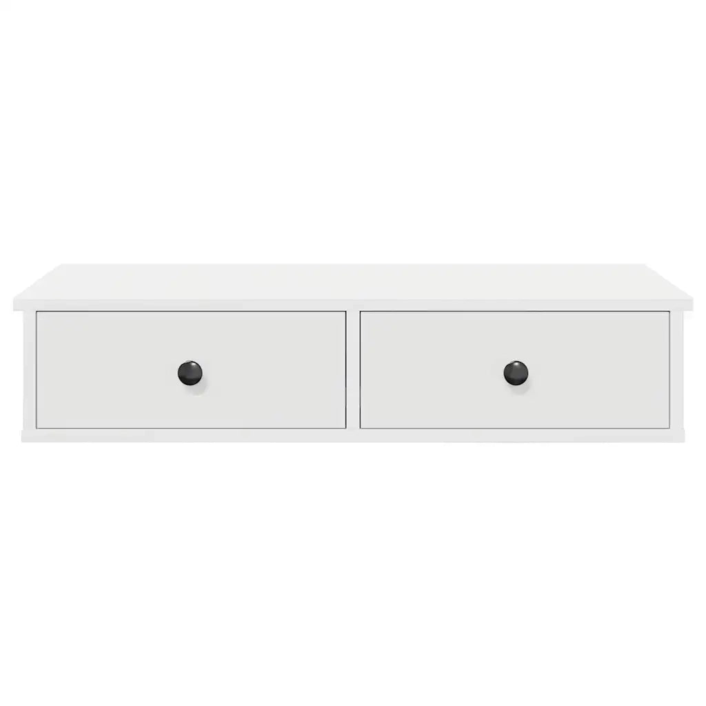 Scaffale a Parete con Cassetti Bianco 80x34x17 cm in Truciolato 859950