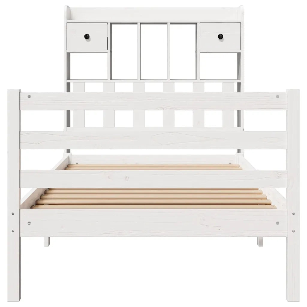 Letto Libreria senza Materasso Bianco 90x190 cm Massello Pino 3321925