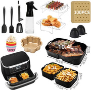 Set di Accessori per Airfryer Delicato 15 pezzi - Accessori per Airfryer a Doppio Forno - BPA libero - Set di Accessori per Frittura ad Aria a Doppio Forno