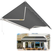 Ombrellone a Parete Luifel 350 x 300 cm Impermeabile Poliestere 280 g/m² Manuale Terrazza e Balcone Grigio