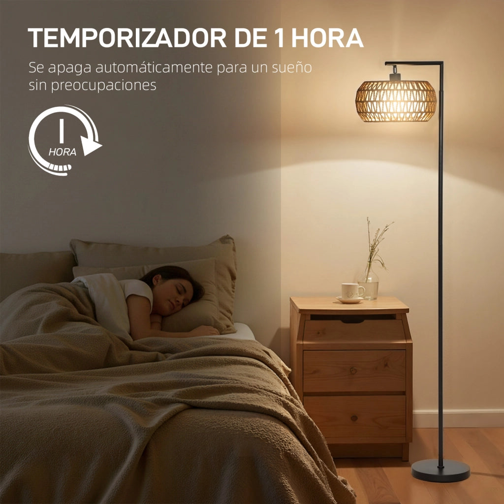 Lampada da Terra a Doppia Campana con Telecomando ¨C zephmum ¨C 3 Luci, Regolabile, Boema