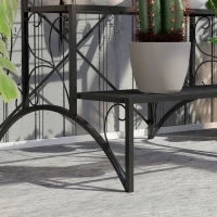 Scaffale Porta Piante a 3 Livelli a Scaletta per Interno ed Esterno in Metallo, 60x60x60 cm, Nero