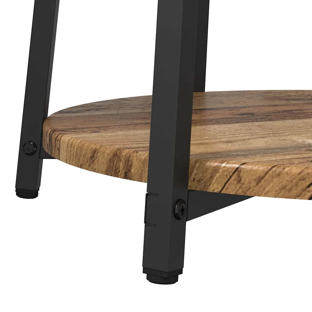 Set tavolini con lo scaffale 2 pz | Tavolo laterale Legno Antico e Nero