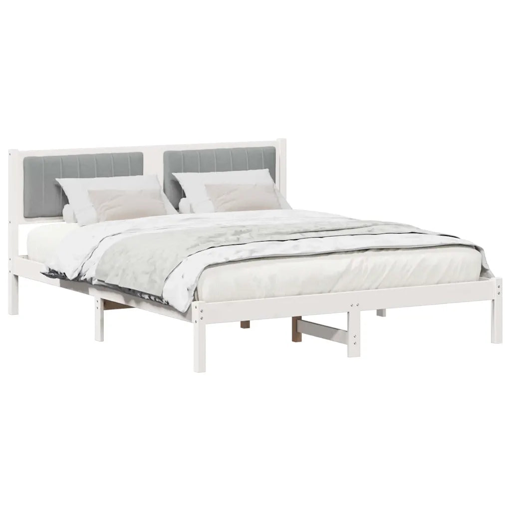 Letto con Testiera Rivestita Grigio chiaro 150 x 200 cm 878253