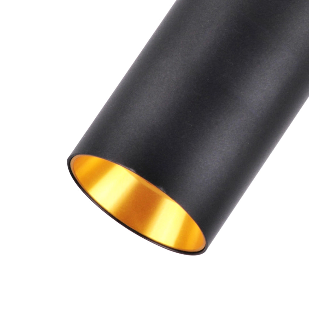 Barra faretti Maribel Polux nera oro 5xGU10 dimmerabile