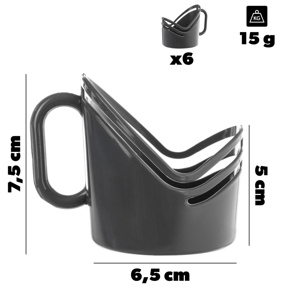 Cestini in plastica KADAX per bicchieri, 6 pezzi, colore grigio