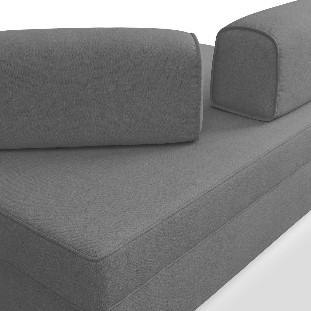 Liberty Divano senza pouf estraibile e schienali movibili in tessuto morbido impermeabile T02 160 cm grigio