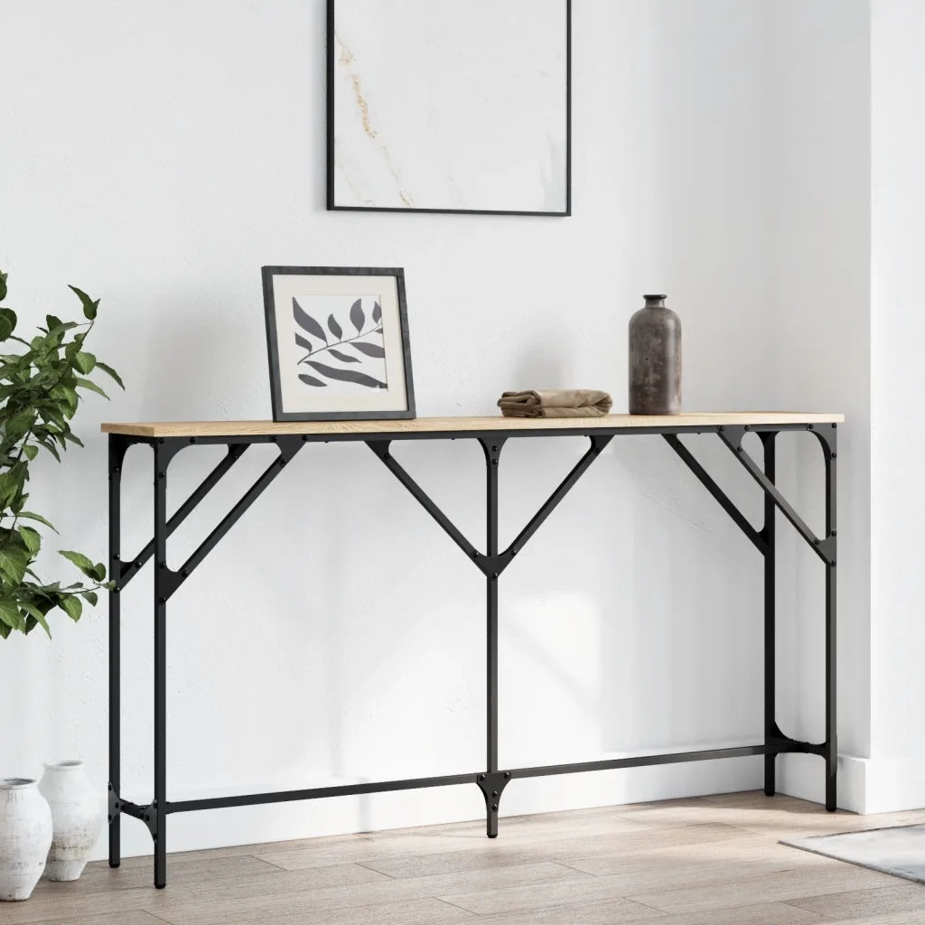 Tavolino Consolle-Tavolino da soggiorno-Tavolo Rovere Sonoma 140x23x75 cm Legno Multistrato