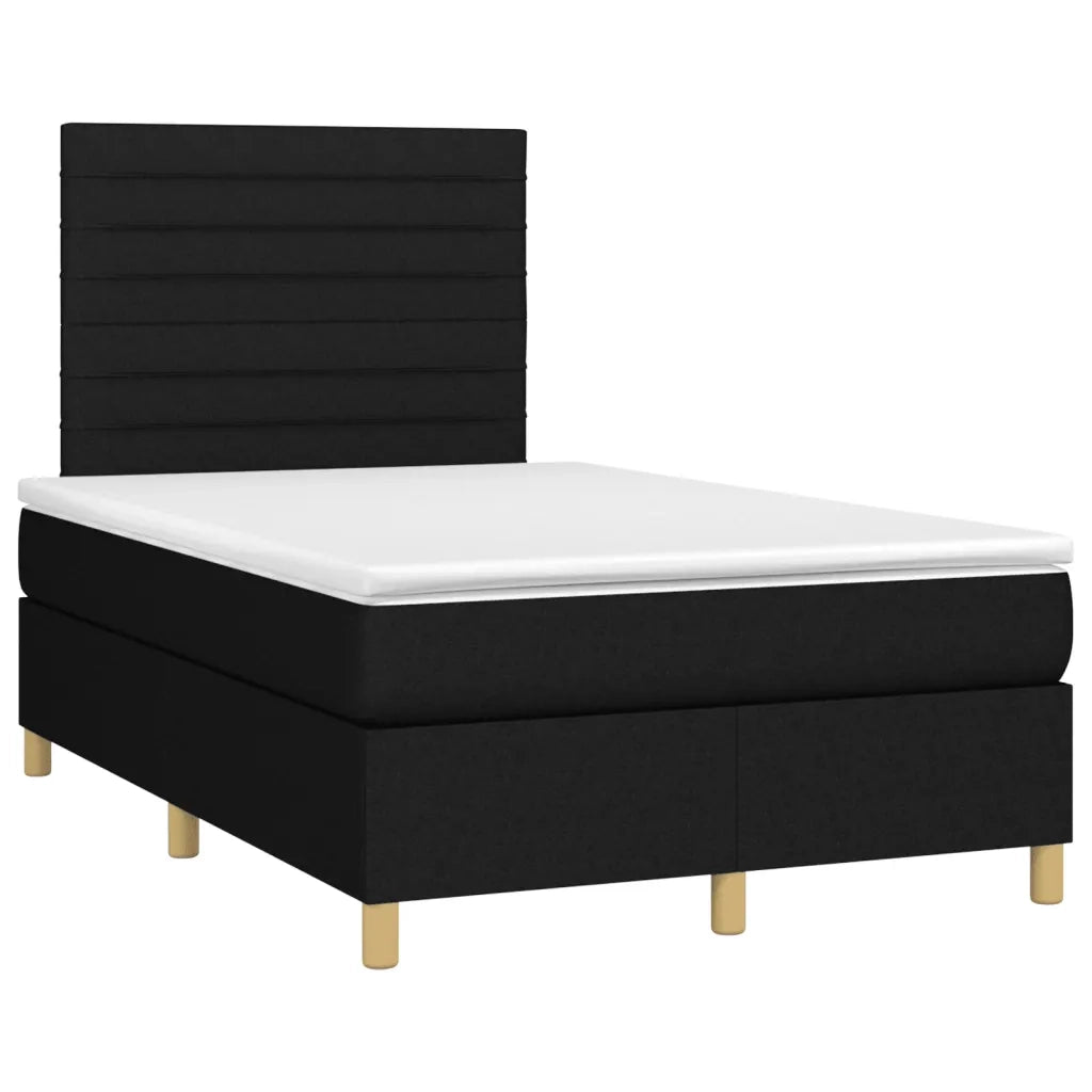Giroletto a Molle con Materasso Nero 120x200 cm in Tessuto 3142403