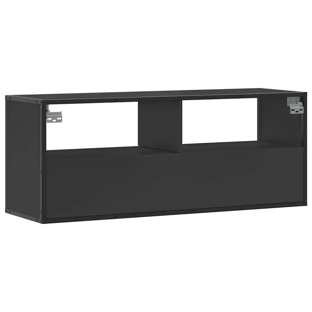 Mobile Porta TV-Mobile per TV-Credenza TV Nero 100x31x39,5 cm in Truciolato e Metallo 297146