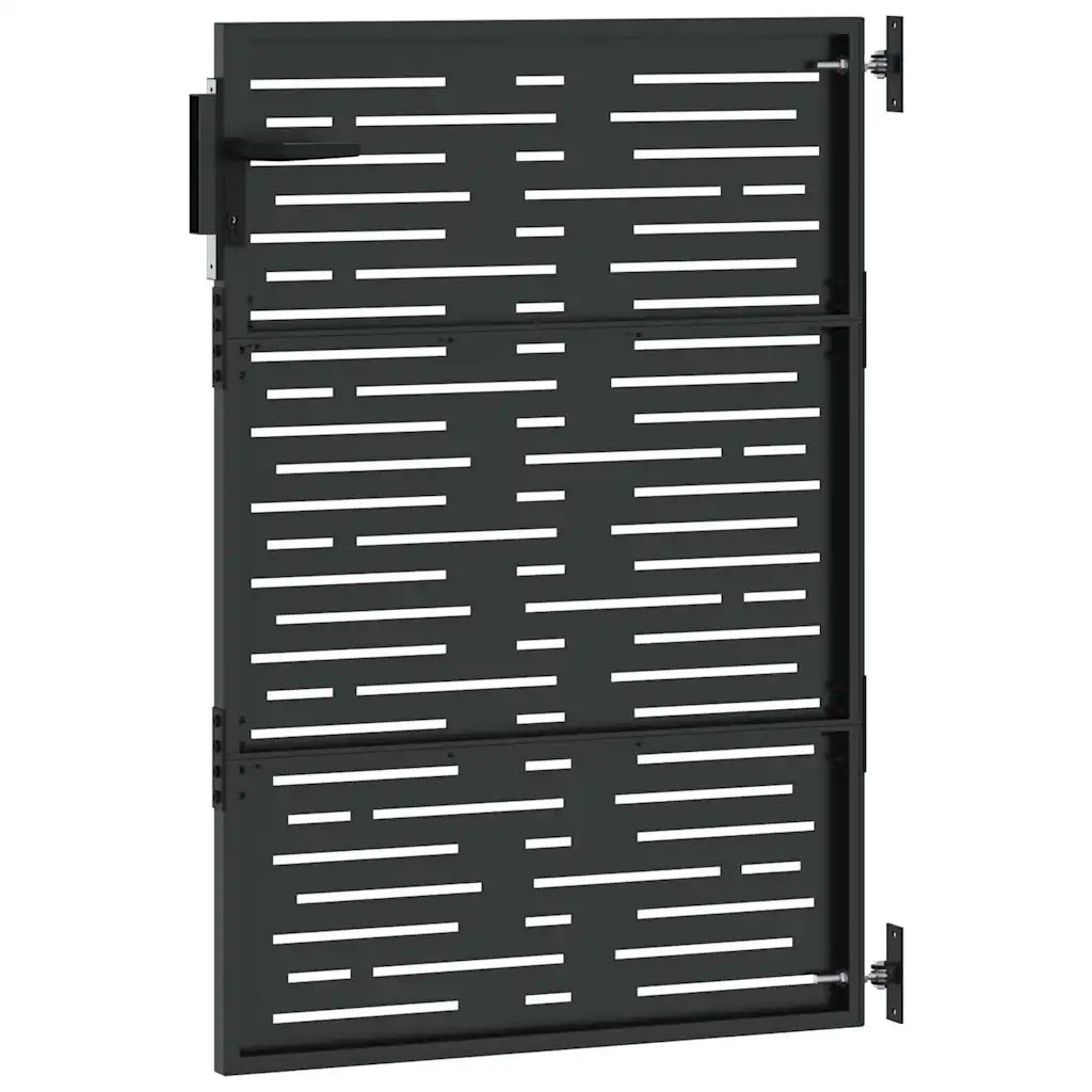 Cancello da giardino con blocco Nero 85 x 150 cm