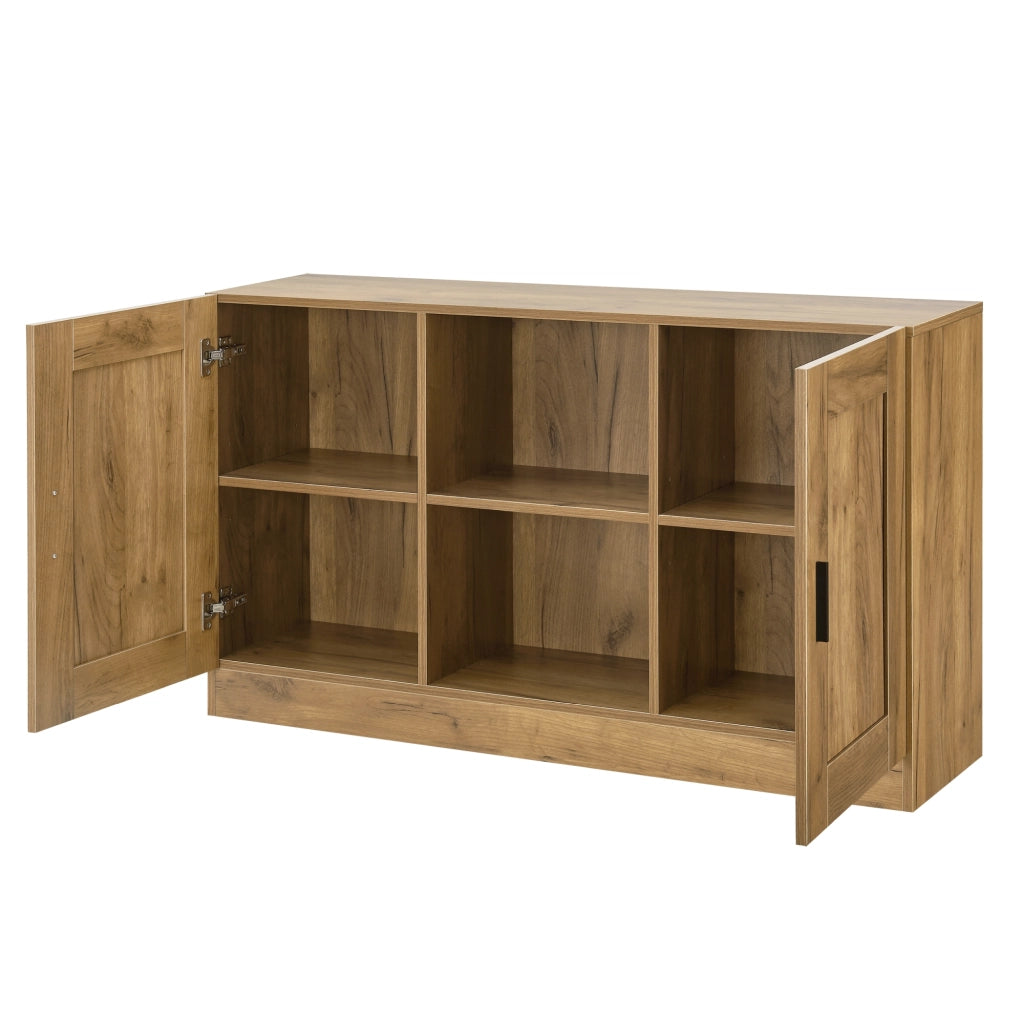 Credenza Bassa Spøttrup Mobile TV 70 x 120 x 30,5 cm Effetto Rovere [en.casa]