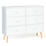 IDMarket - EMMIE 110 cm Cassettone scandinavo bianco a 6 cassetti