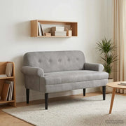 Loveseat con bottoni imbottiti Grigio Chiaro 120 x 66 x 78 cm 42041828