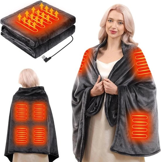 Deken Elettrico Senza Fili con Batteria - Deken Elettrico USB con Livelli di Temperatura