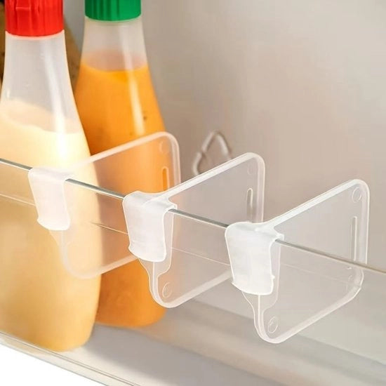 Organizzatore trasparente per frigorifero in plastica - 6 pezzi - divisori trasparenti - regolabili - rinforzati - ideale per il riposto