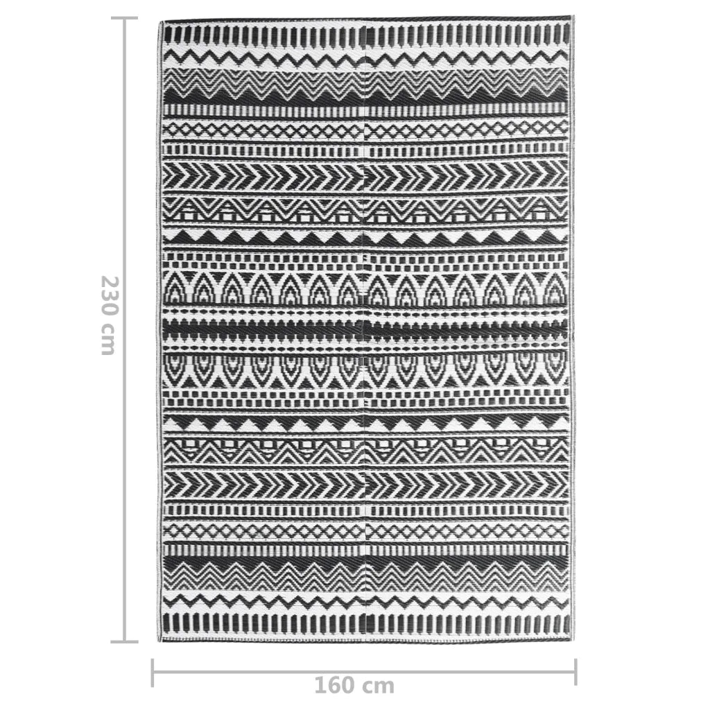 Tappeto da Esterni Nero 160x230 cm in PP cod mxl 69876
