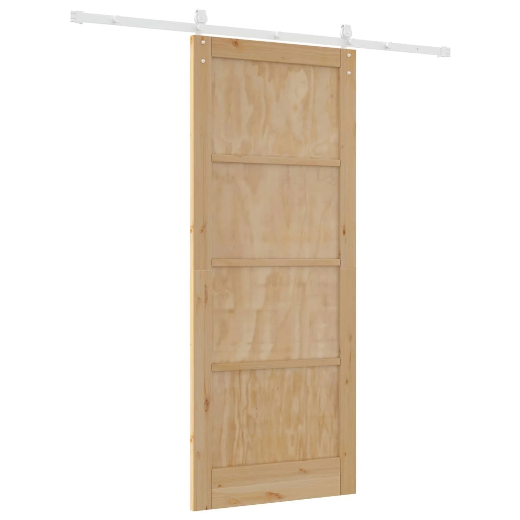 Porta scorrevole ORKDAL Naturale e Bianco 86 x 211 cm