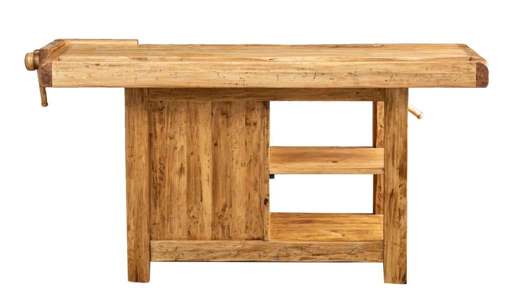Biscottini Banco da lavoro Country legno massello di tiglio finitura naturale Made in Italy
