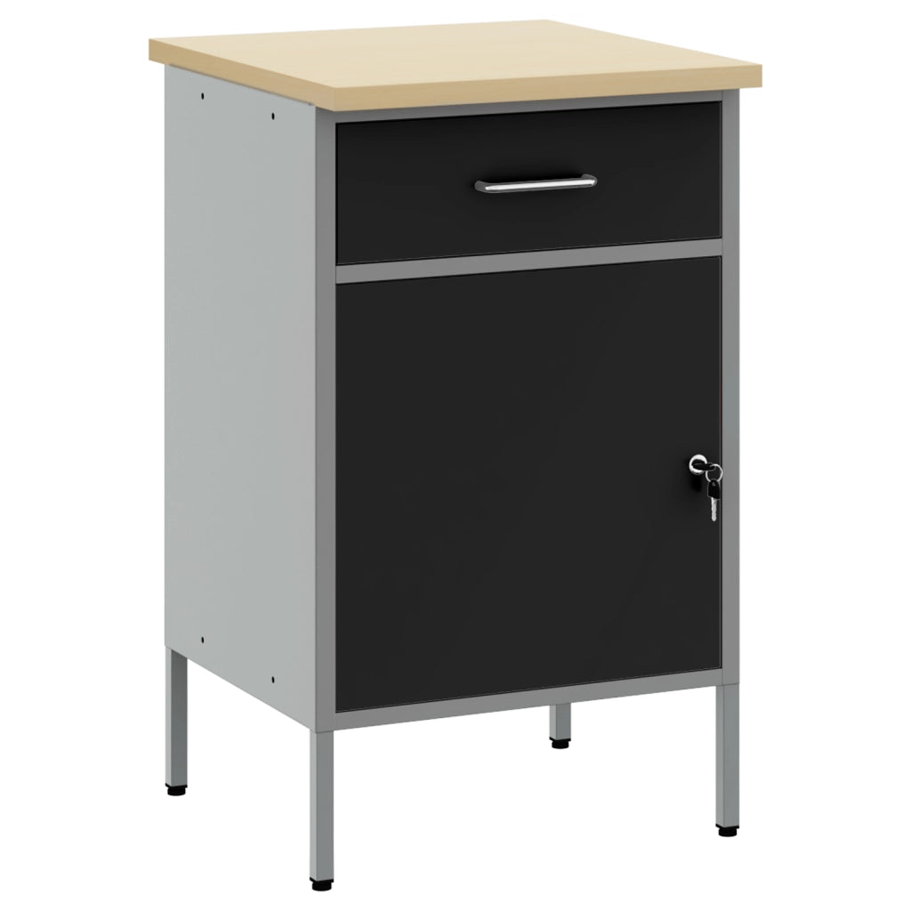 Armadio da lavoro Nero 50x55x84 cm Acciaio